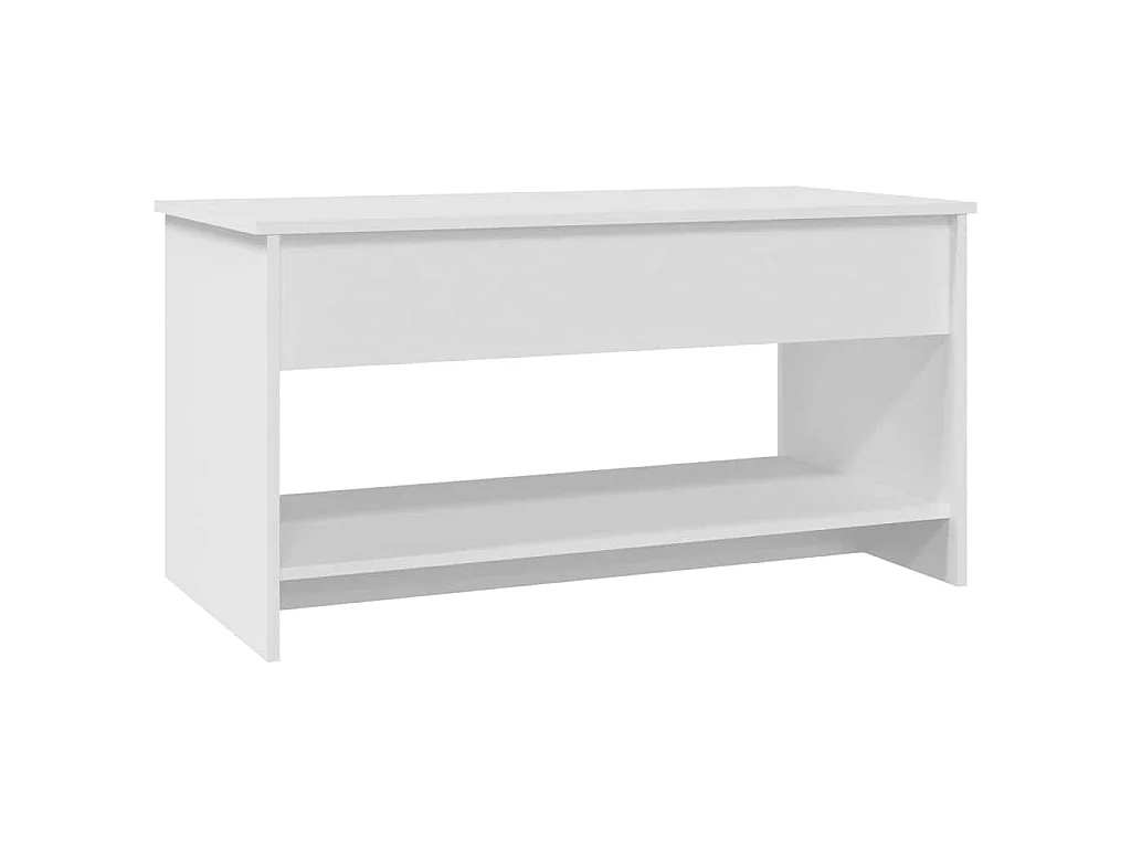 Table basse blanc 102x50x52,5 cm bois d'ingénierie