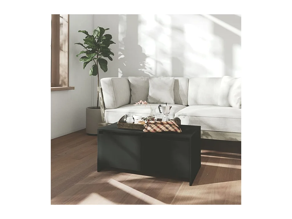 Table basse noir 90x50x41,5 cm bois d'ingénierie