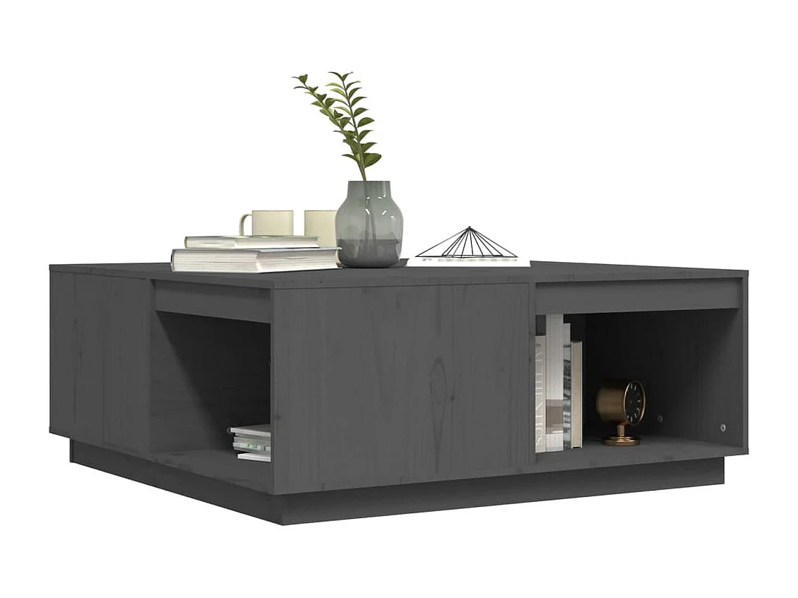 Table basse Gris 100x101x40,5 cm Bois massif de pin