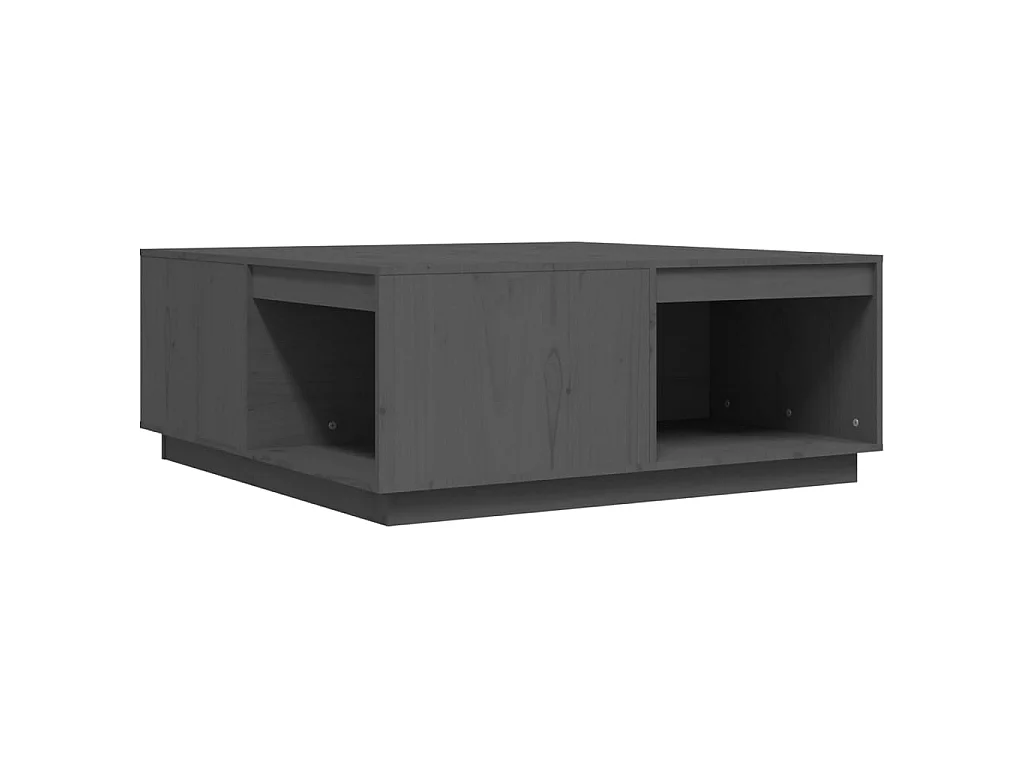 Mesa de centro 100x101x40,5 cm madeira de pinho maciça cinzento