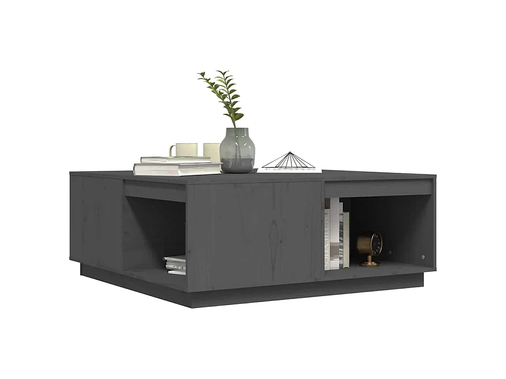 Salontafel 100x101x40,5 cm massief grenenhout grijs