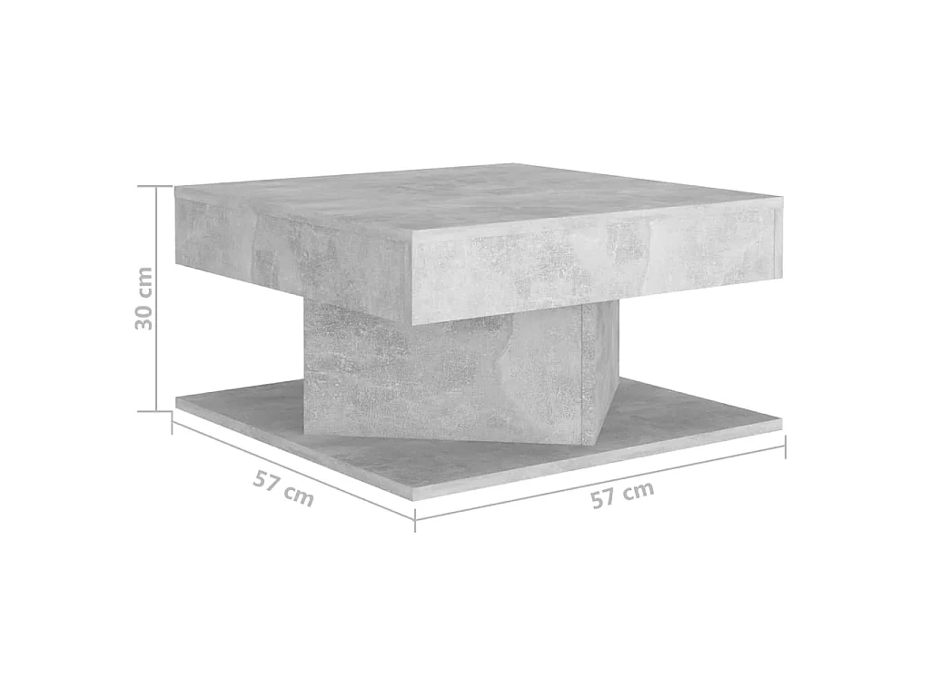 Salontafel 57x57x30 cm bewerkt hout betongrijs