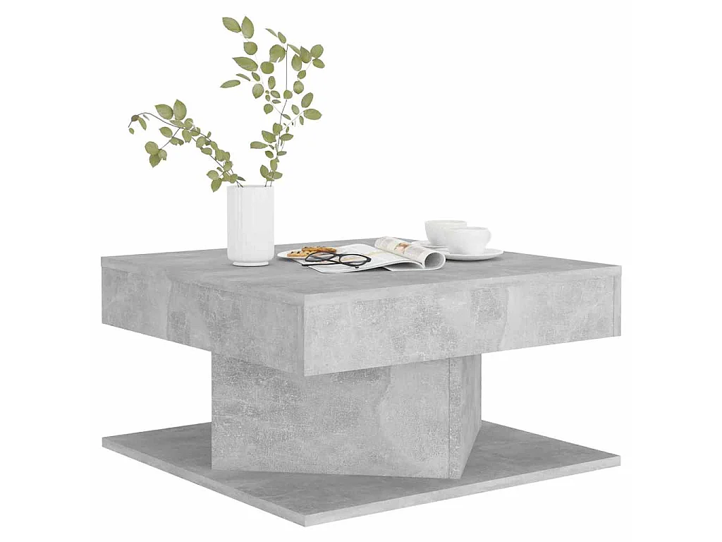 Salontafel 57x57x30 cm bewerkt hout betongrijs