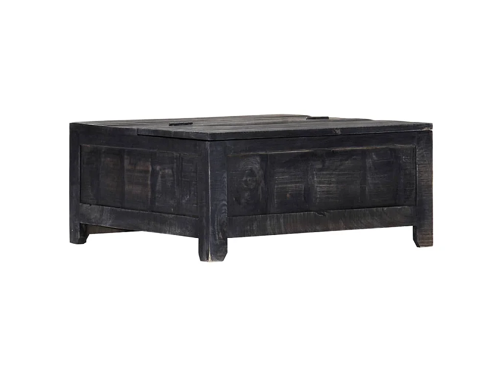 Table basse Noir 65x65x30 cm Bois de manguier massif