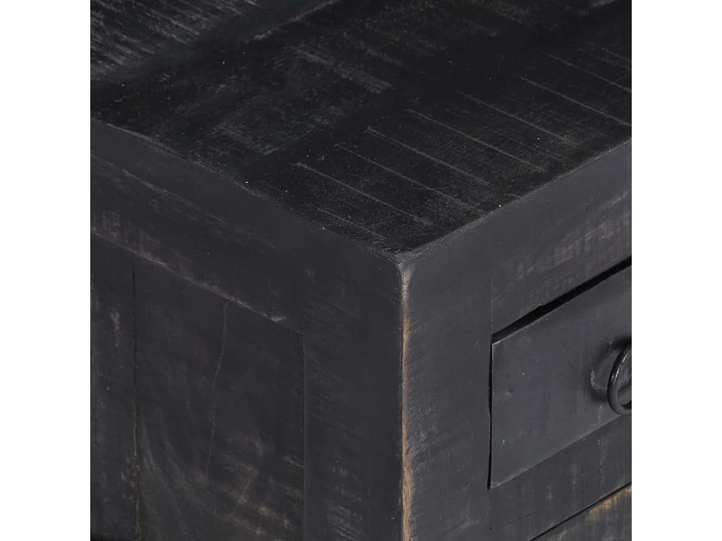 Table basse Noir 65x65x30 cm Bois de manguier massif