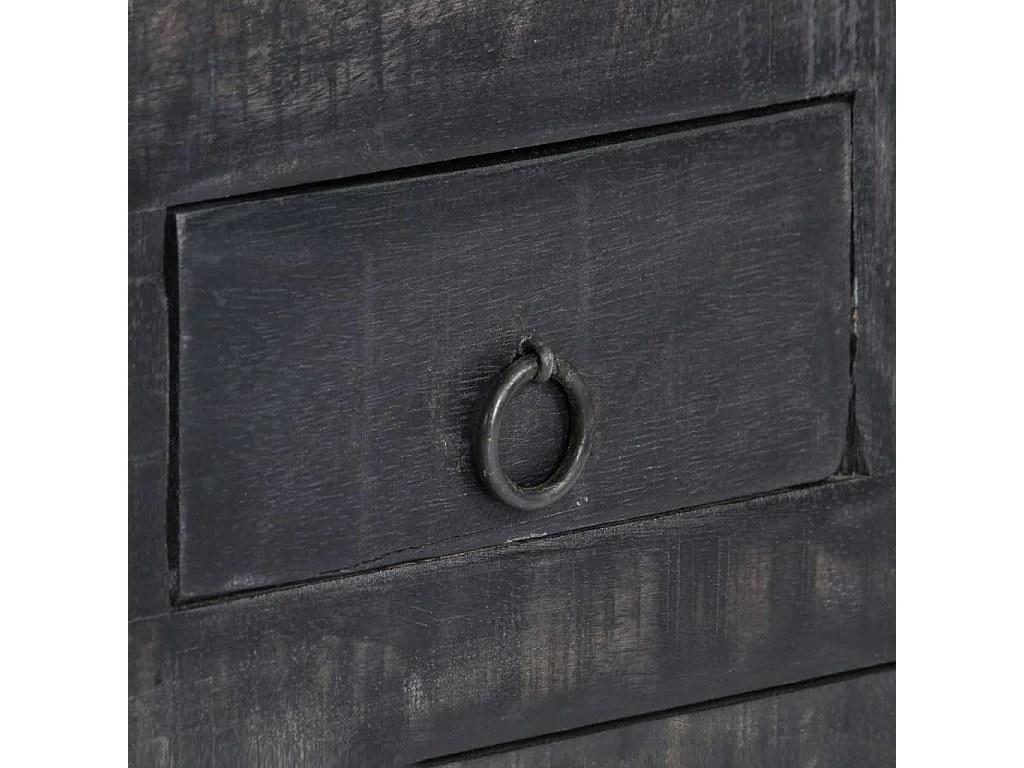 Table basse Noir 65x65x30 cm Bois de manguier massif
