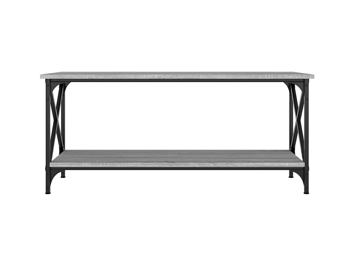 Mesa de centro madera y hierro gris Sonoma 100x45x45 cm