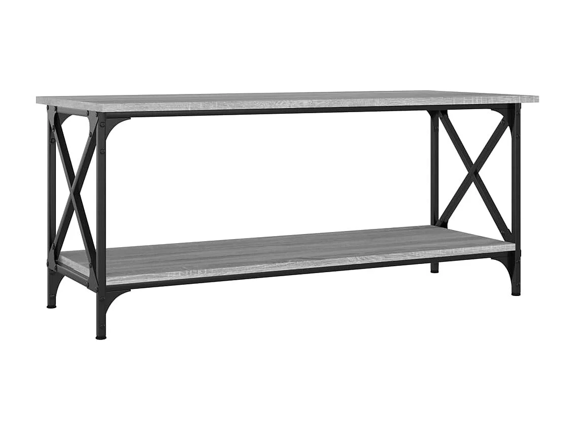 Table basse Sonoma gris 100x45x45 cm Bois d'ingénierie et fer