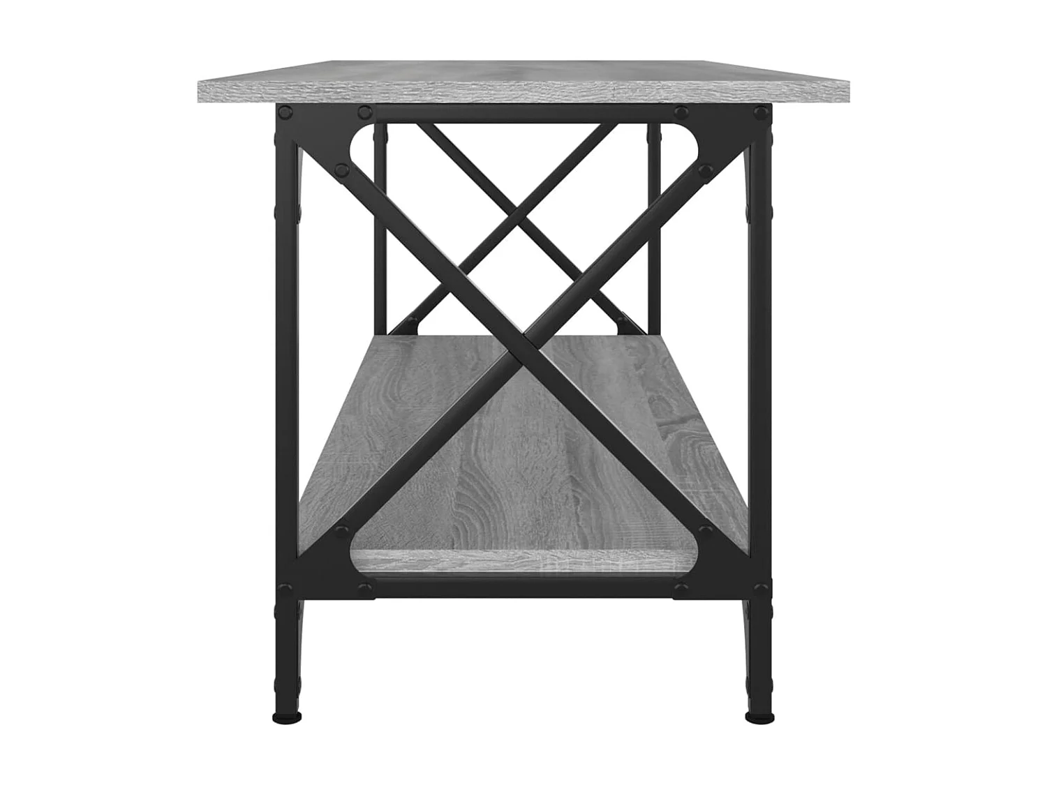 Table basse Sonoma gris 100x45x45 cm Bois d'ingénierie et fer