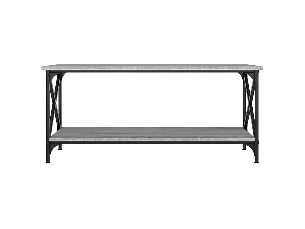 Couchtisch Grau Sonoma 100x45x45 cm Holzwerkstoff und Eisen