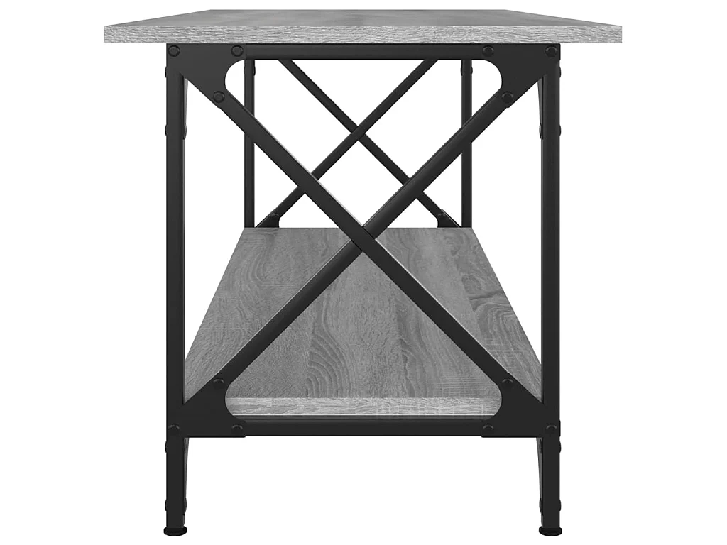 Couchtisch Grau Sonoma 100x45x45 cm Holzwerkstoff und Eisen