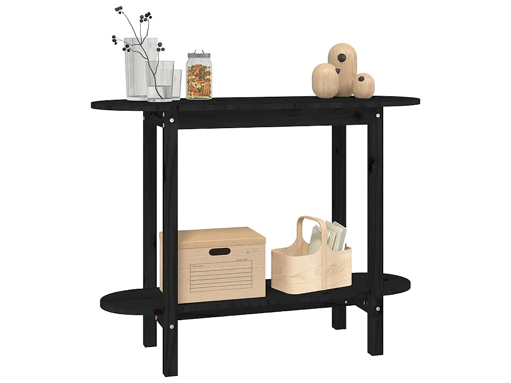 Wandtafel 110x40x80 cm massief grenenhout zwart