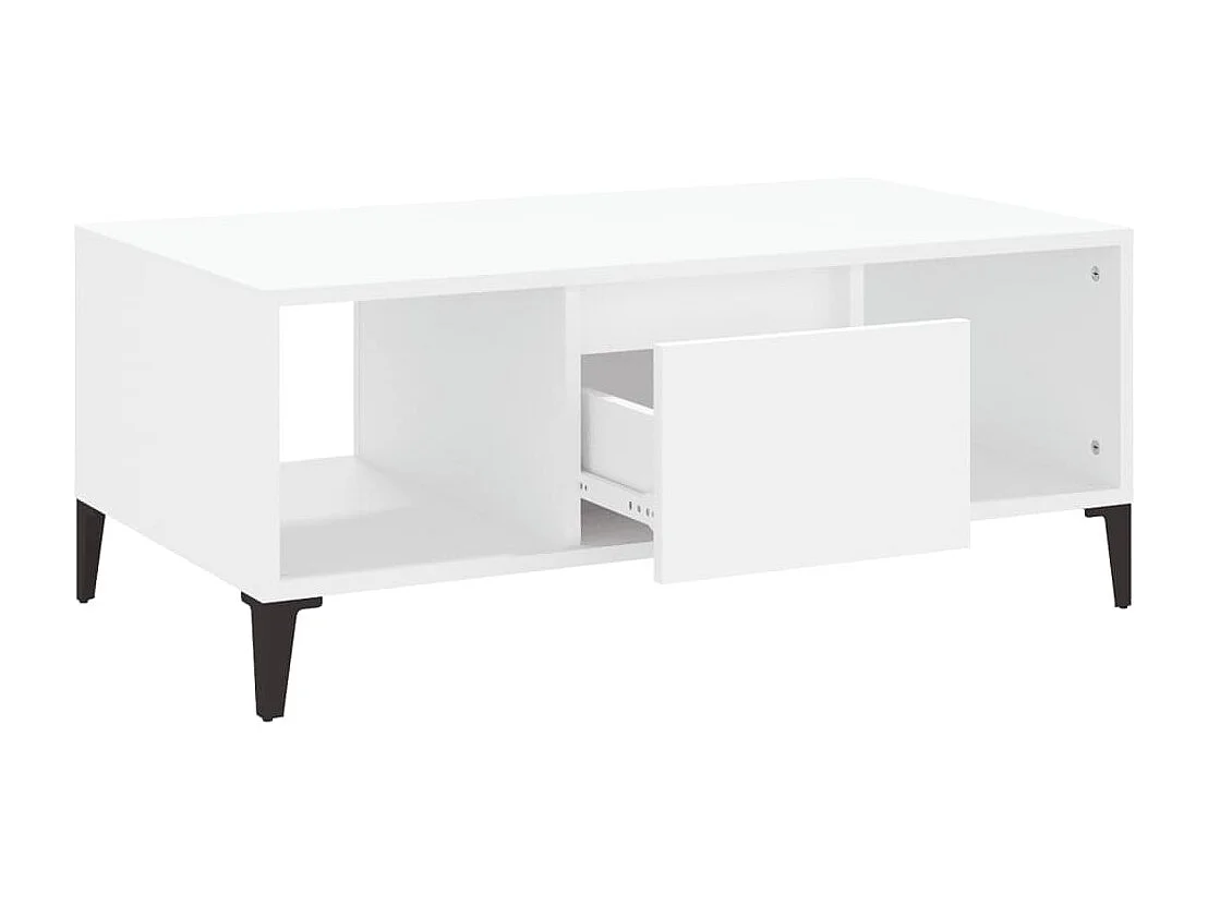 Table basse Blanc 90x50x36,5 cm Bois d'ingénierie