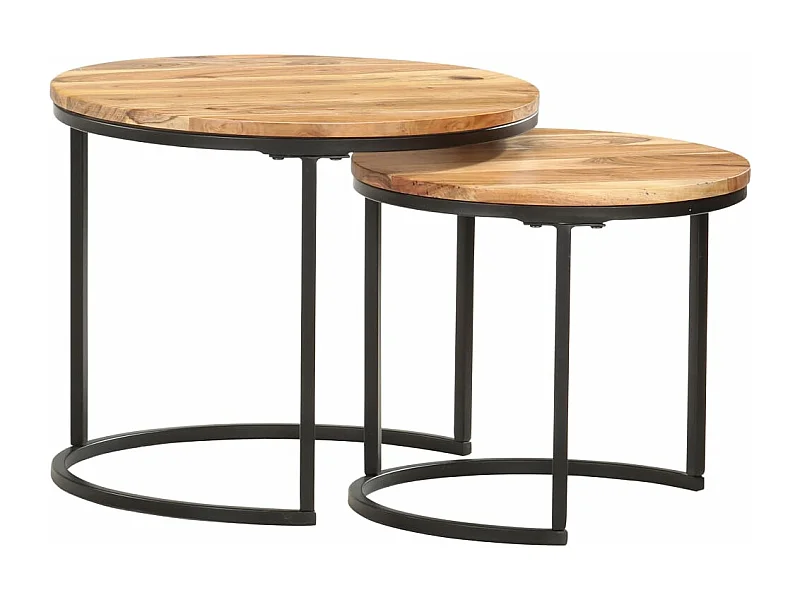 Tables gigognes 2 pcs Bois d'acacia massif