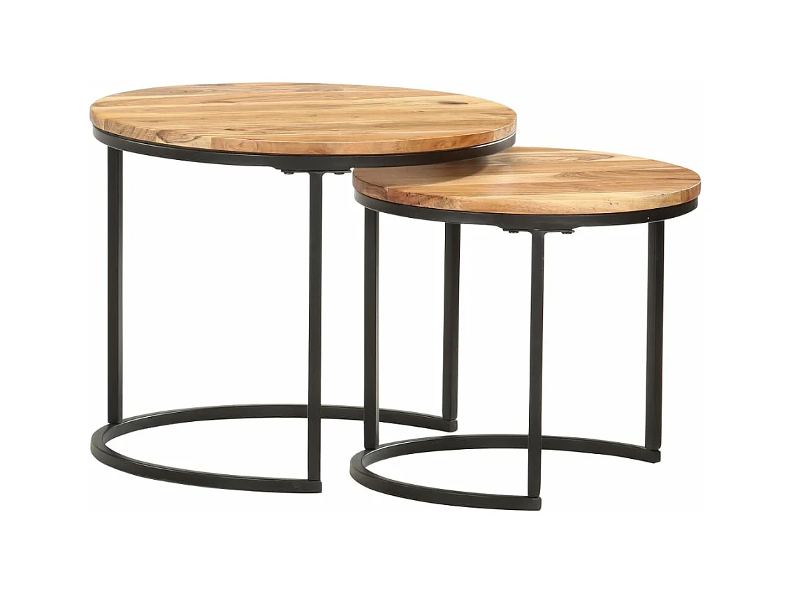 Tables gigognes 2 pcs Bois d'acacia massif