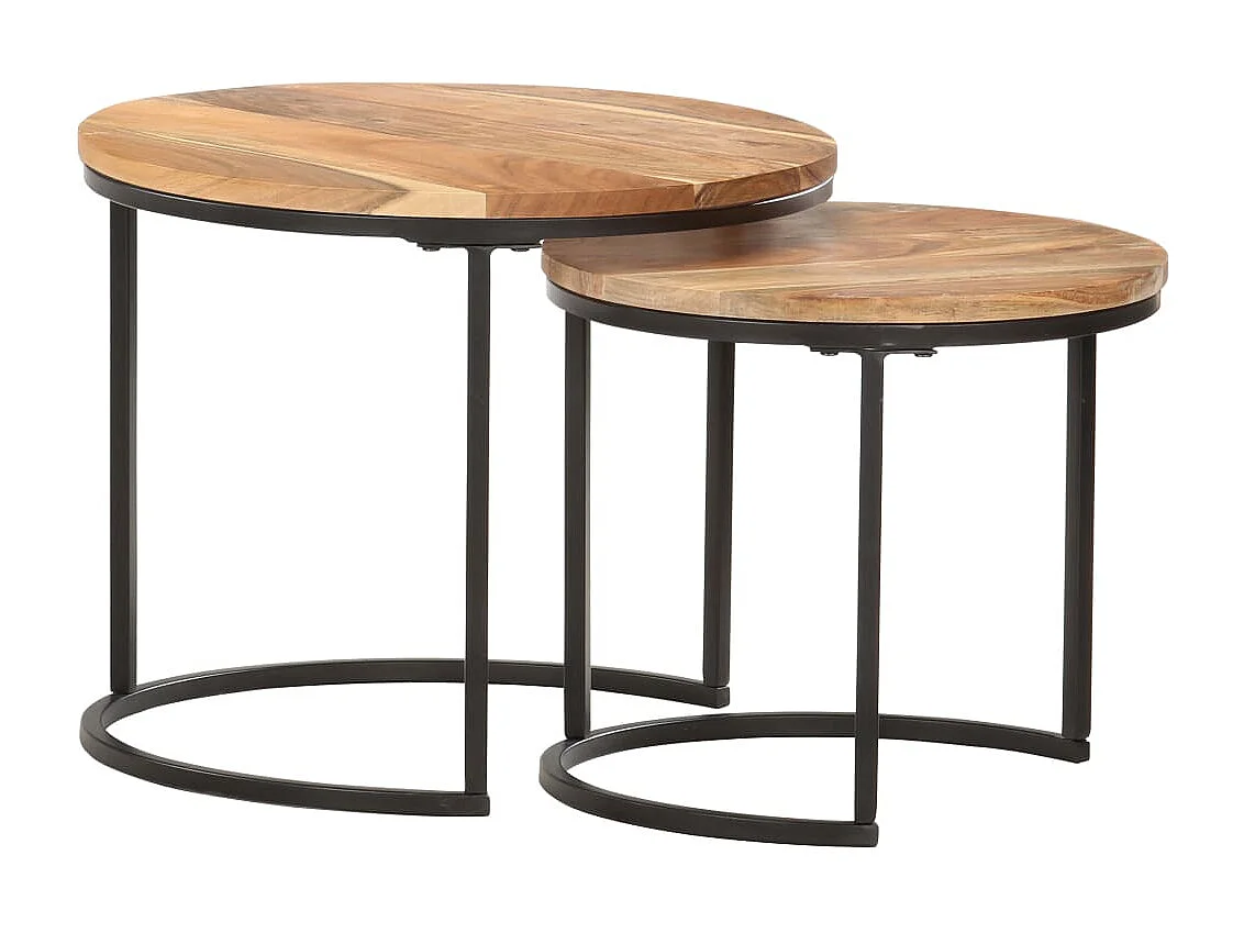 Tables gigognes 2 pcs Bois d'acacia massif