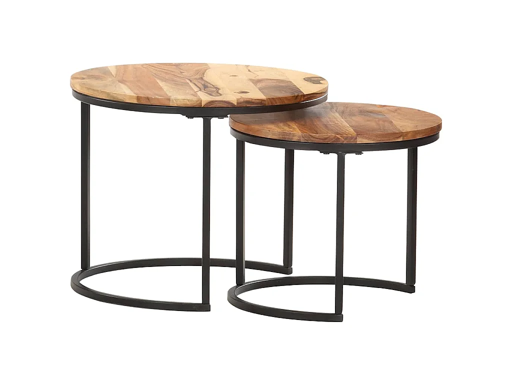 Tables gigognes 2 pcs Bois d'acacia massif