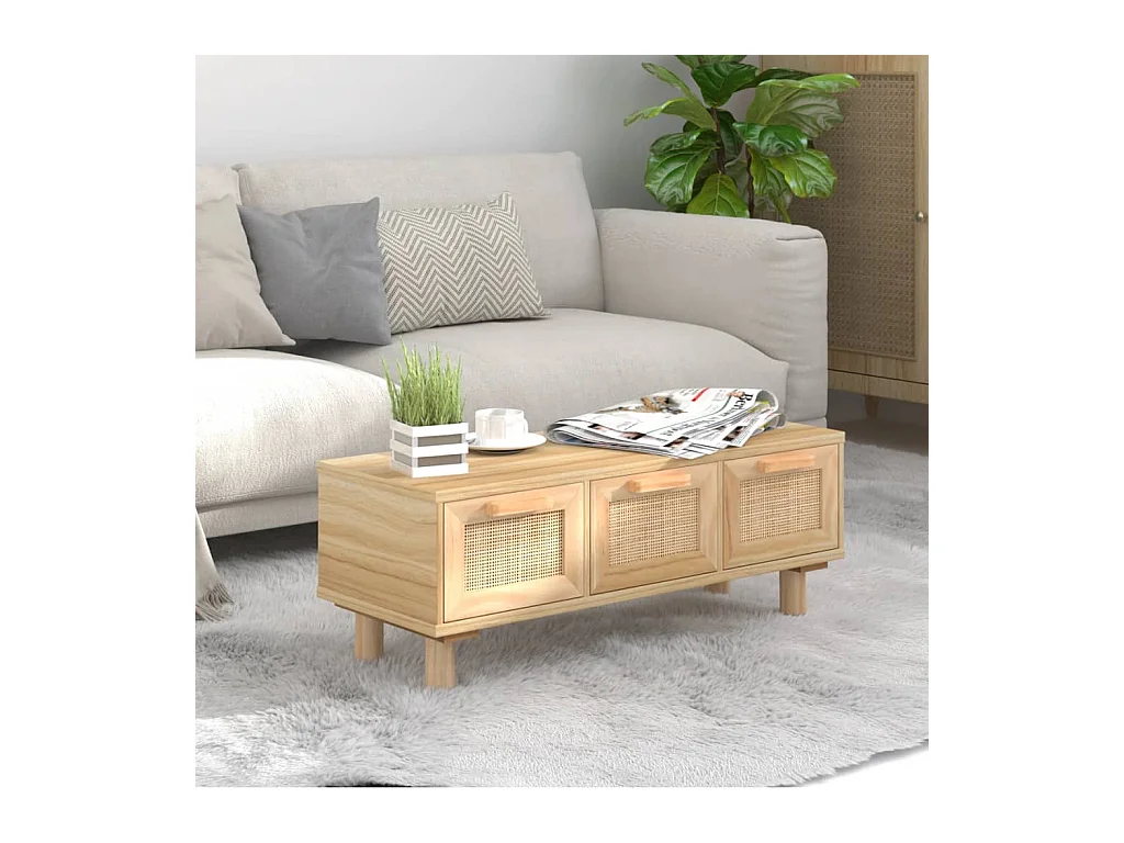 Mesa de centro 80x40x30 cm deriv. madeira/pinho maciço castanho