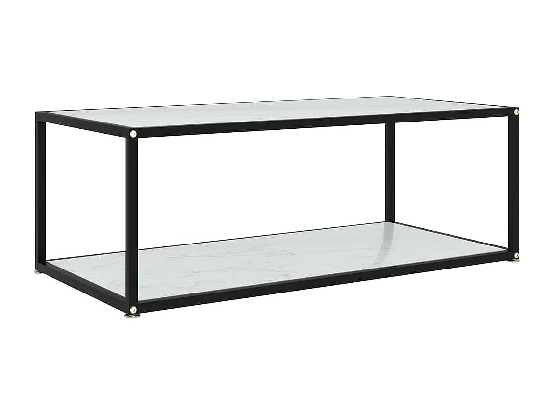 Mesa de centro vidrio templado blanco 100x50x35 cm