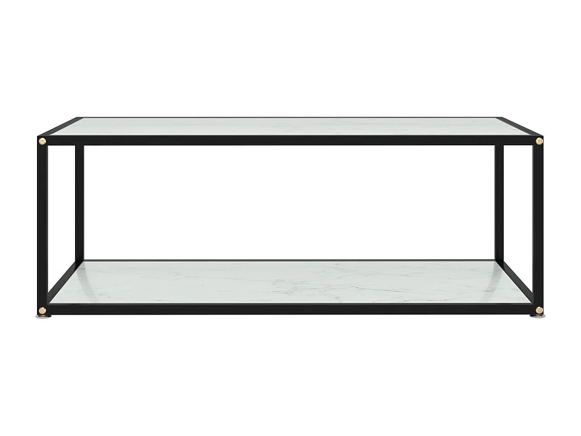 Mesa de centro vidrio templado blanco 100x50x35 cm