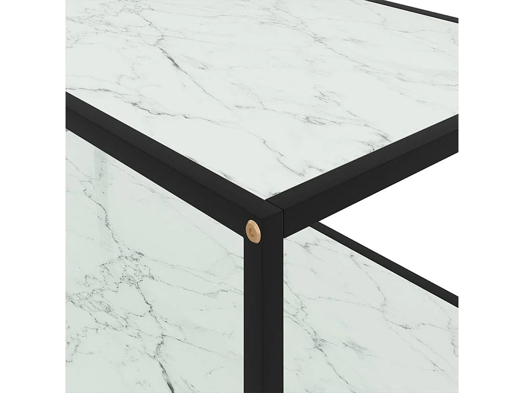 Mesa de centro vidrio templado blanco 100x50x35 cm