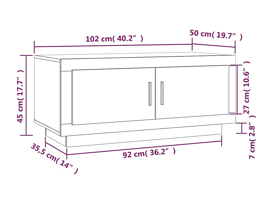 Mesa de centro madera de ingeniería negra 102x50x45 cm