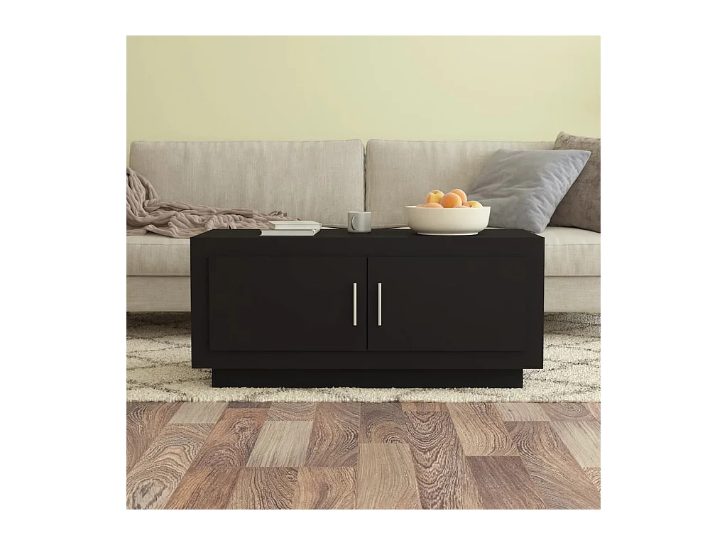 Table basse noir 102x50x45 cm bois d'ingénierie