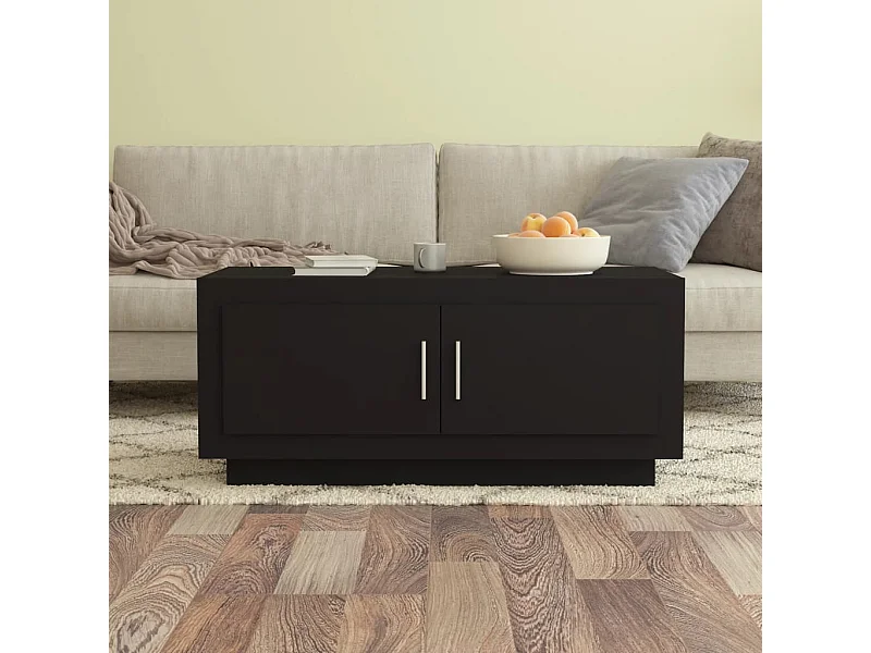 Mesa de centro madera de ingeniería negra 102x50x45 cm