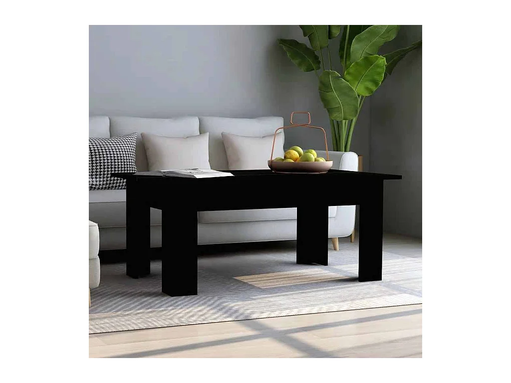 Tavolino da Salotto Nero 100x60x42 cm in Legno Multistrato