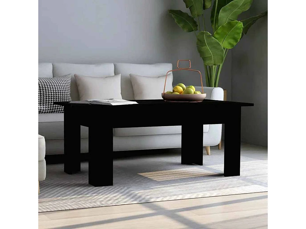 Tavolino da Salotto Nero 100x60x42 cm in Legno Multistrato