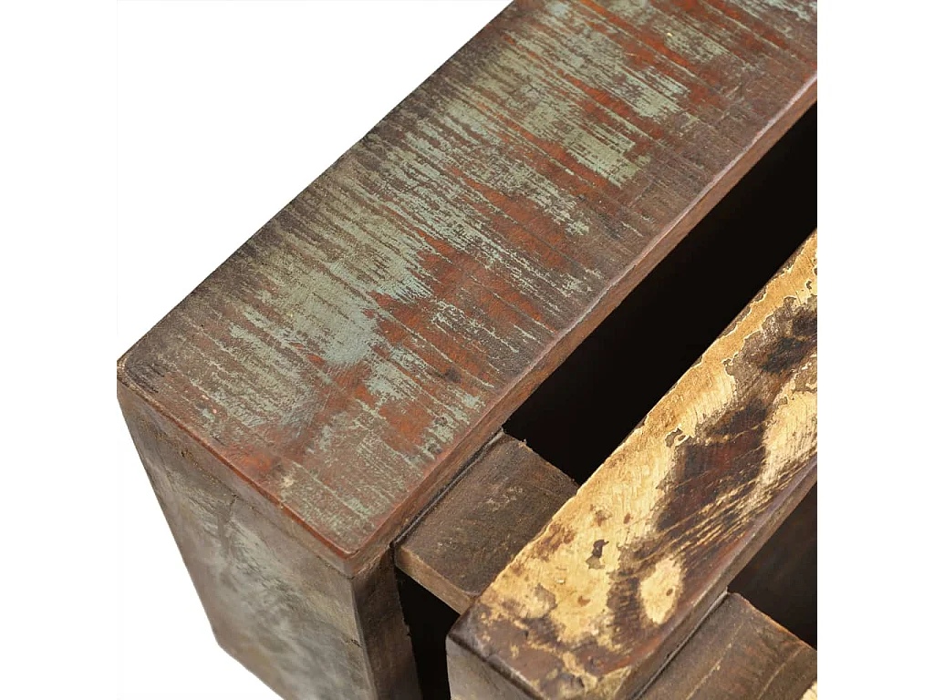 Tavolino da Salotto con 4 Ruote in Legno di Recupero