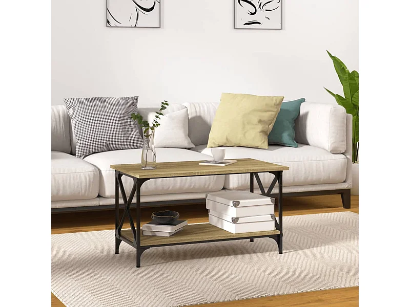 Mesa de centro 80x45x45 cm deriv. madeira/ferro carvalho sonoma