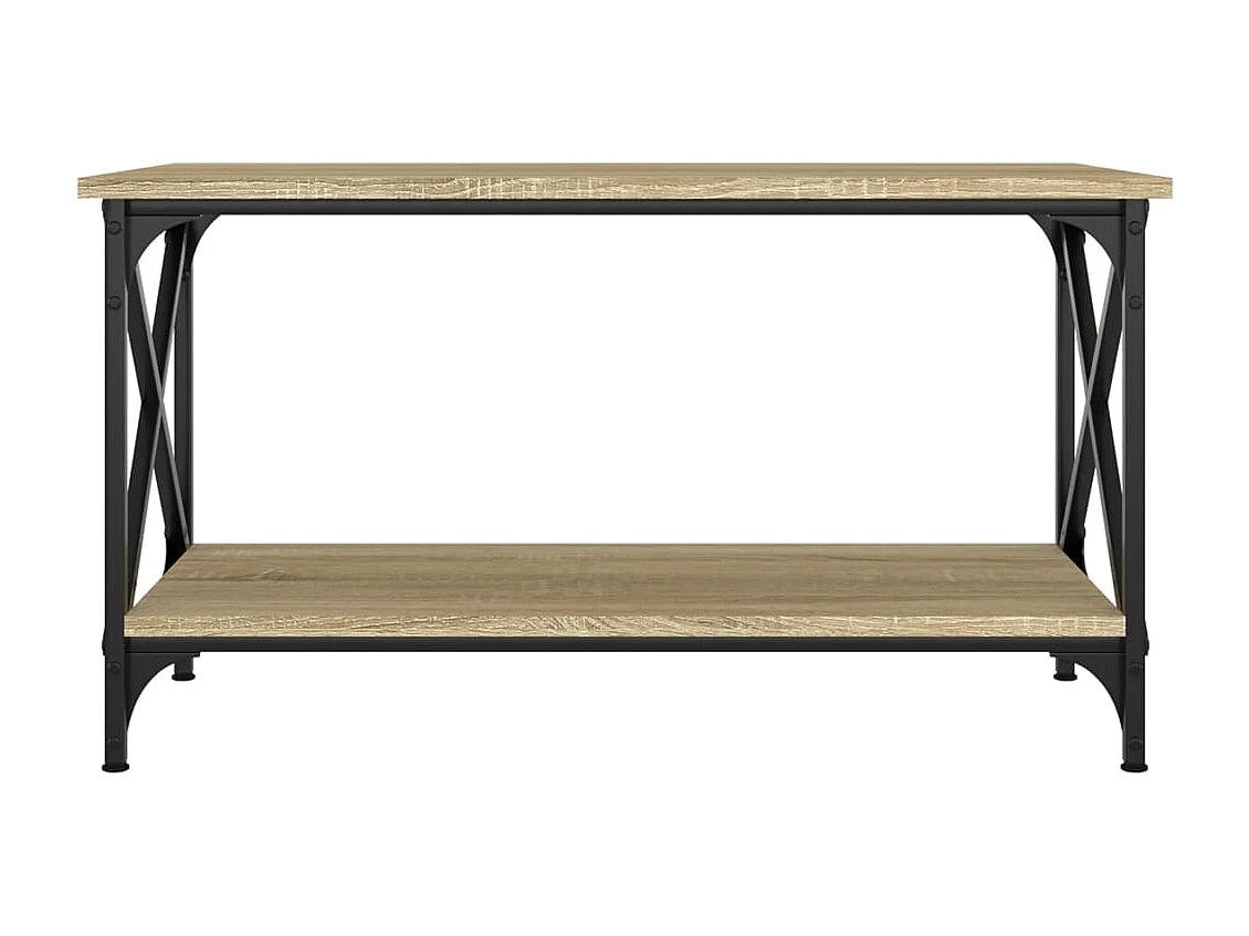 Tavolino Rovere Sonoma 80x45x45 cm in Legno Multistrato e Ferro