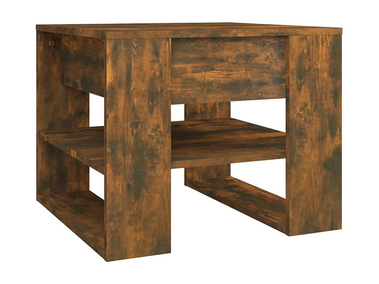 Salontafel 55,5x55x45 cm bewerkt hout gerookt eikenkleurig