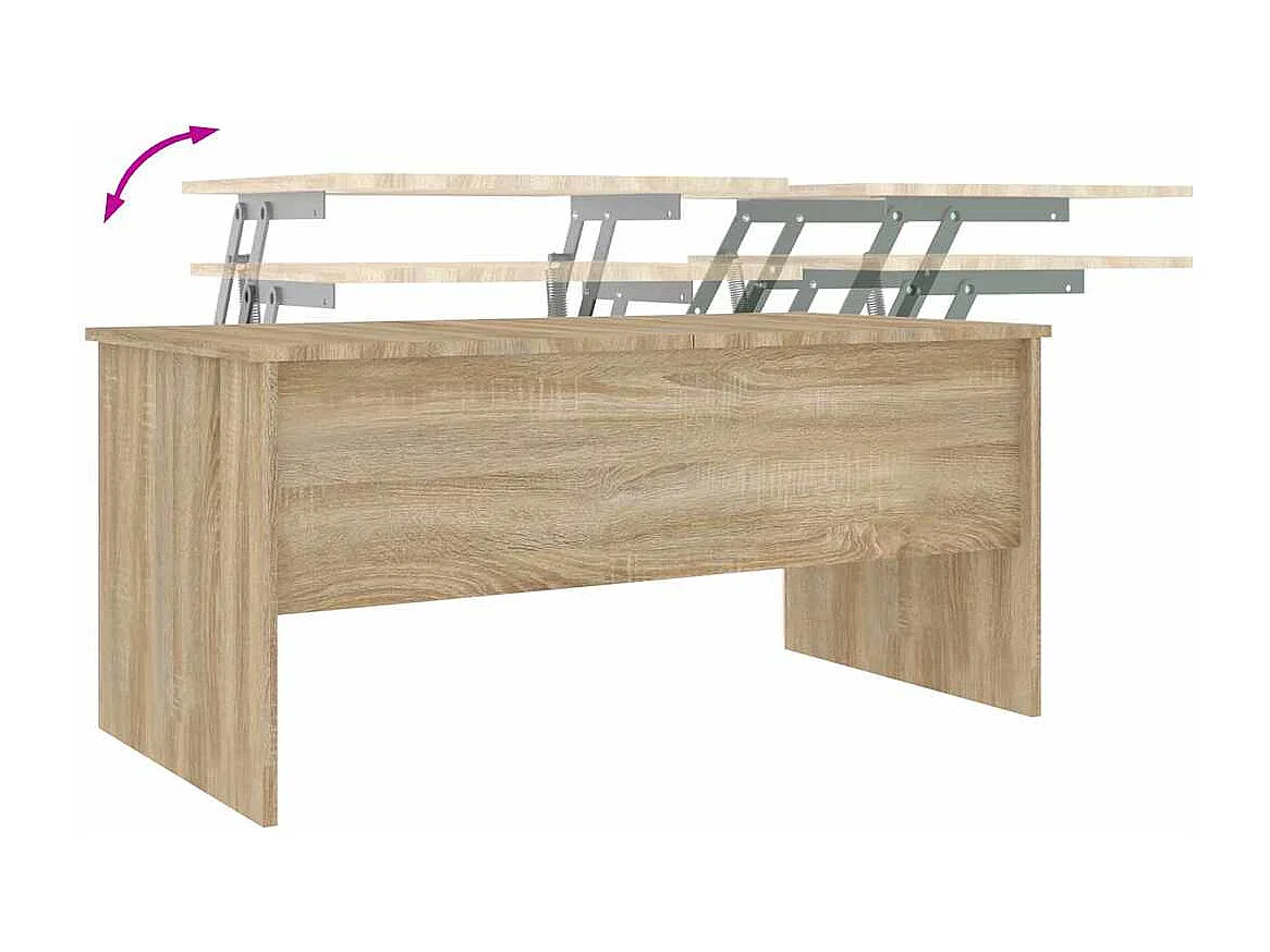 Table basse chêne sonoma 102x50,5x46,5 cm bois d'ingénierie