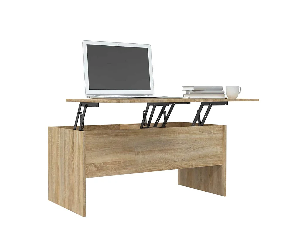 Table basse chêne sonoma 102x50,5x46,5 cm bois d'ingénierie