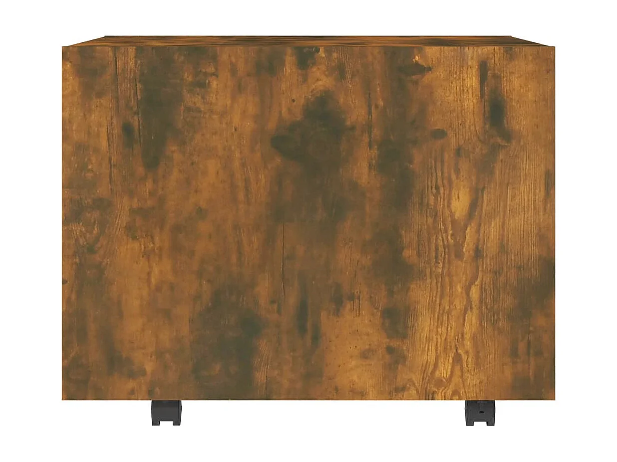 Table basse chêne fumé 55x55x40 cm bois d'ingénierie