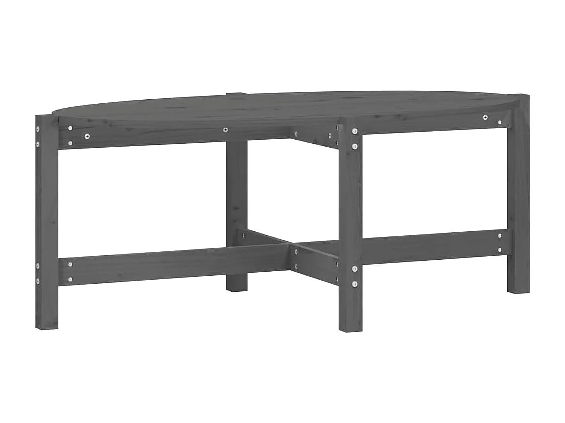 Tavolino da Salotto Grigio 118x63x45 cm Legno Massello di Pino