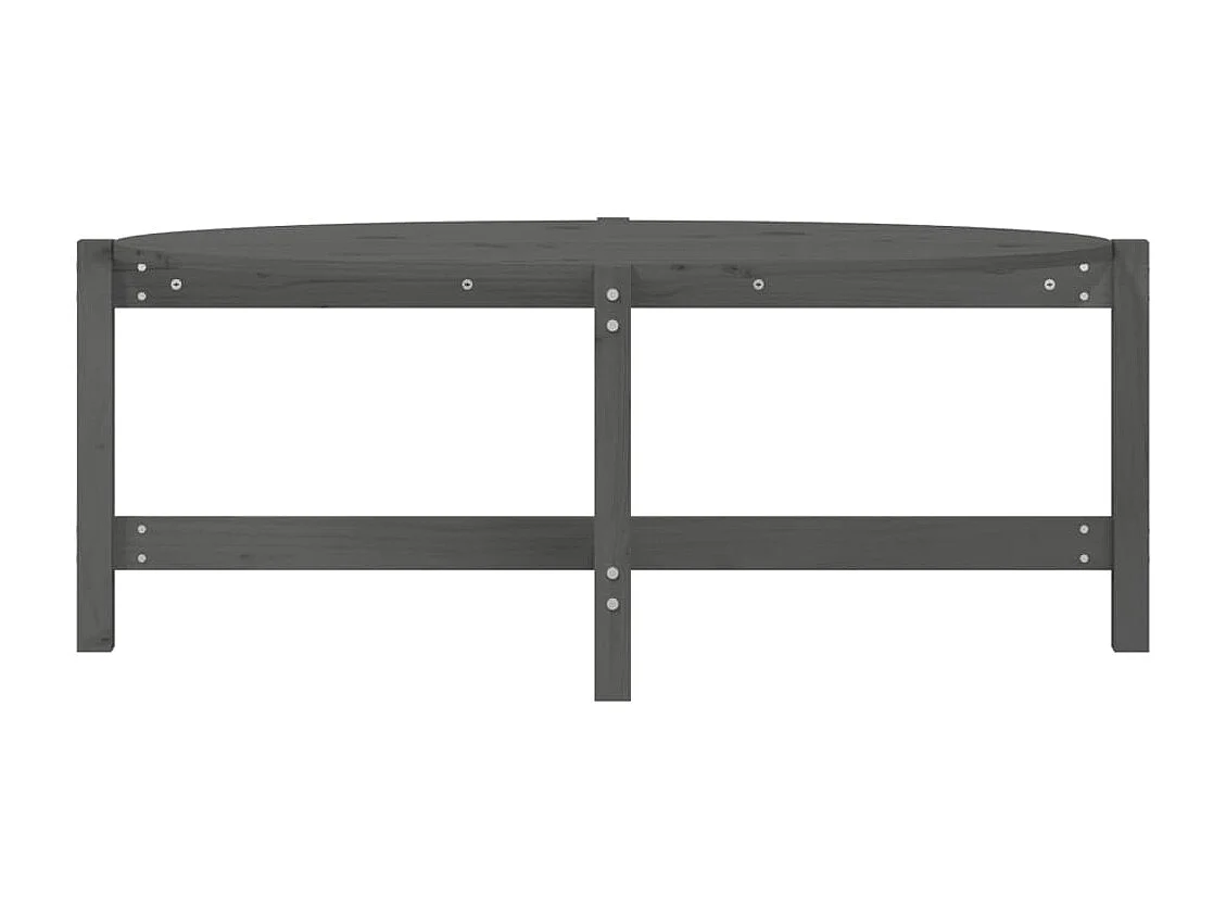 Tavolino da Salotto Grigio 118x63x45 cm Legno Massello di Pino
