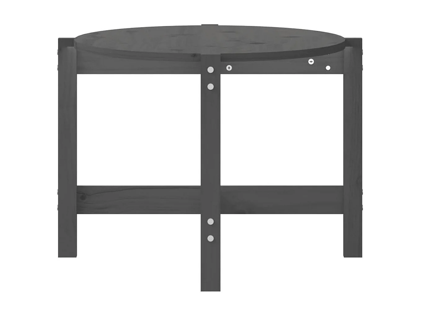 Tavolino da Salotto Grigio 118x63x45 cm Legno Massello di Pino