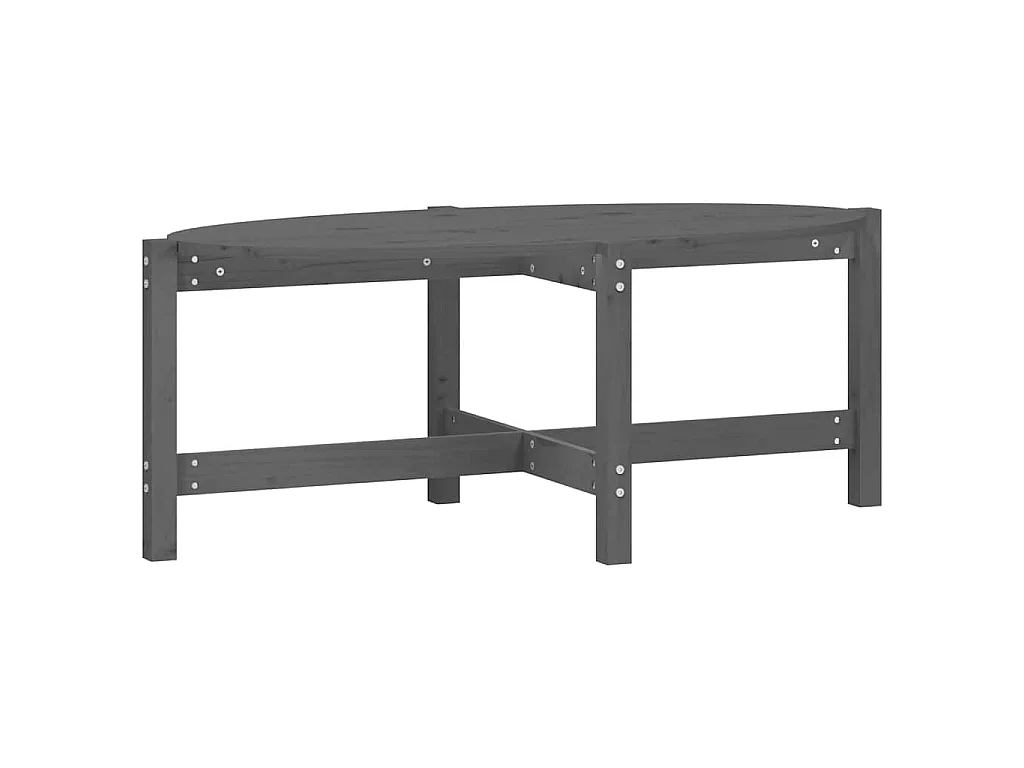 Tavolino da Salotto Grigio 118x63x45 cm Legno Massello di Pino
