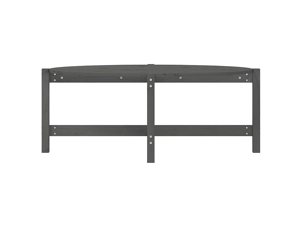 Tavolino da Salotto Grigio 118x63x45 cm Legno Massello di Pino