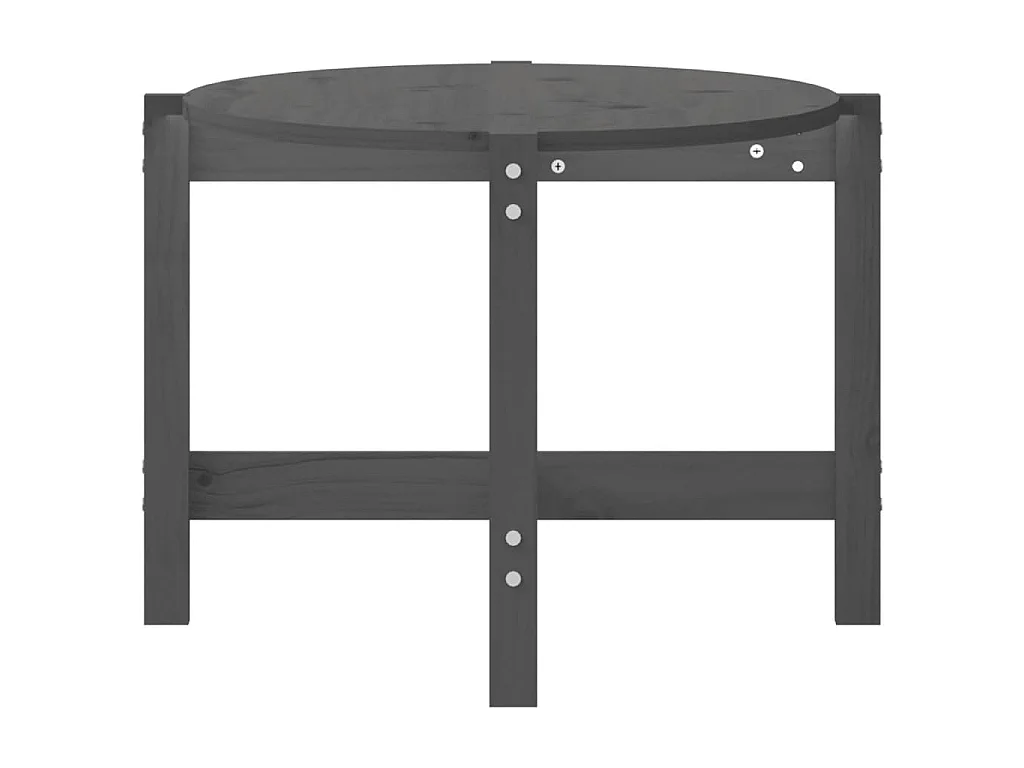 Tavolino da Salotto Grigio 118x63x45 cm Legno Massello di Pino