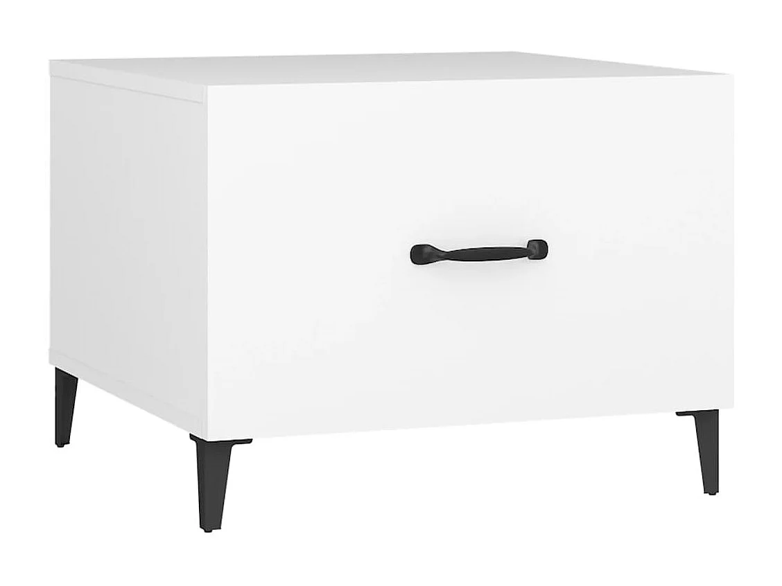 Salontafel 2 st met metalen poten 50x50x40 cm wit