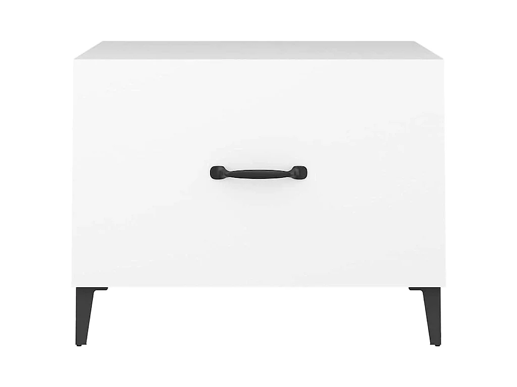 Tables basses avec pieds en métal 2 pcs Blanc 50x50x40 cm