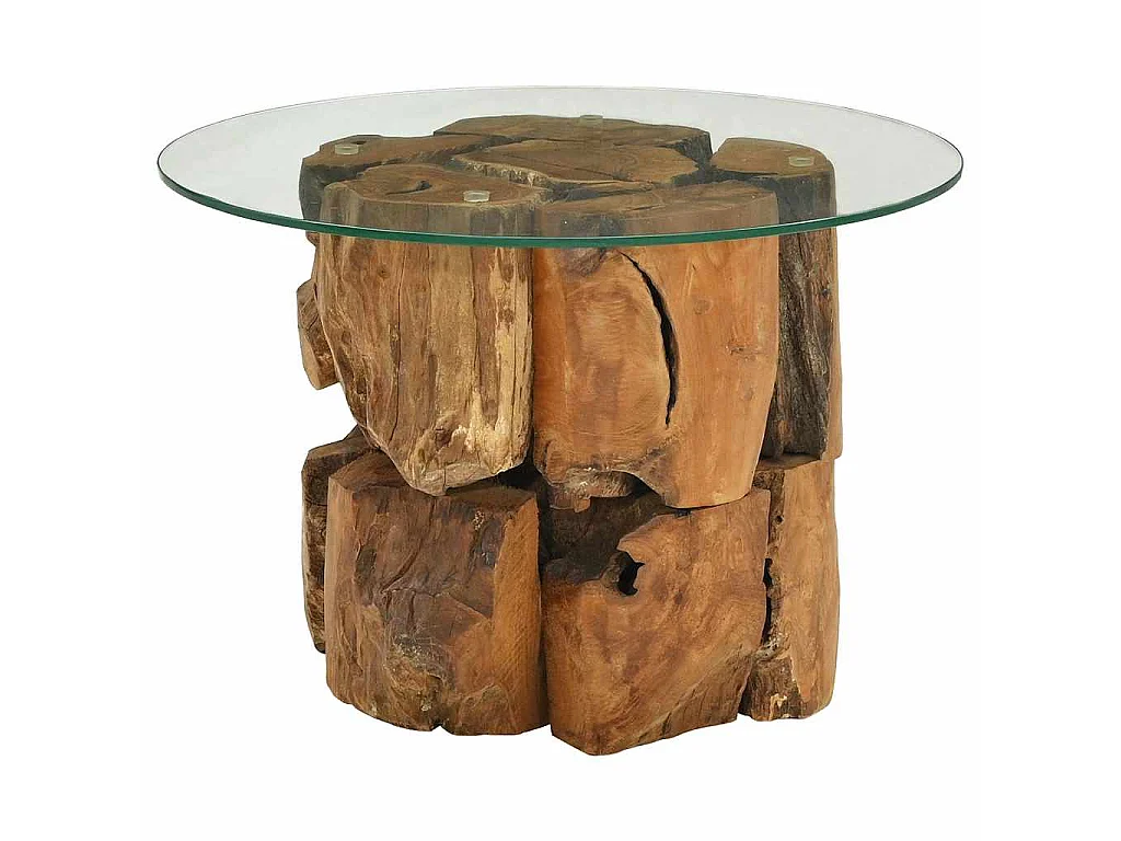 Tavolino da Salotto in Legname Massello di Teak 60 cm