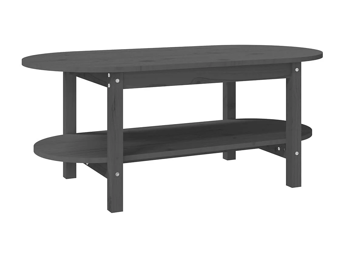 Table basse Gris 110x55x45 cm Bois massif de pin