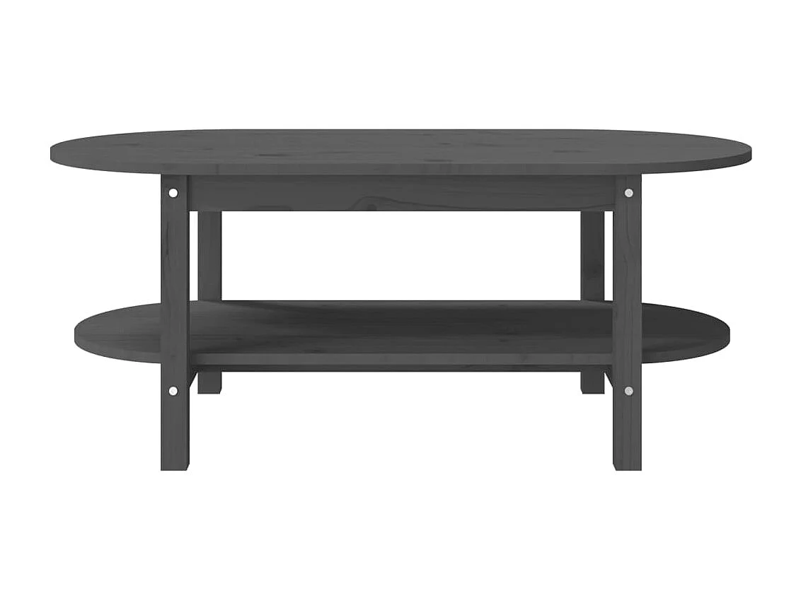 Table basse Gris 110x55x45 cm Bois massif de pin