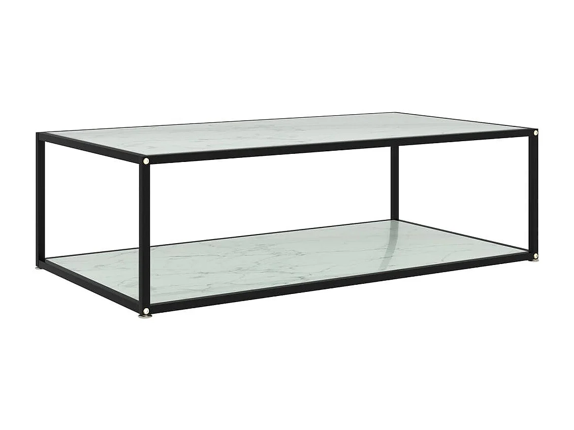 Table basse Blanc 120x60x35 cm Verre trempé