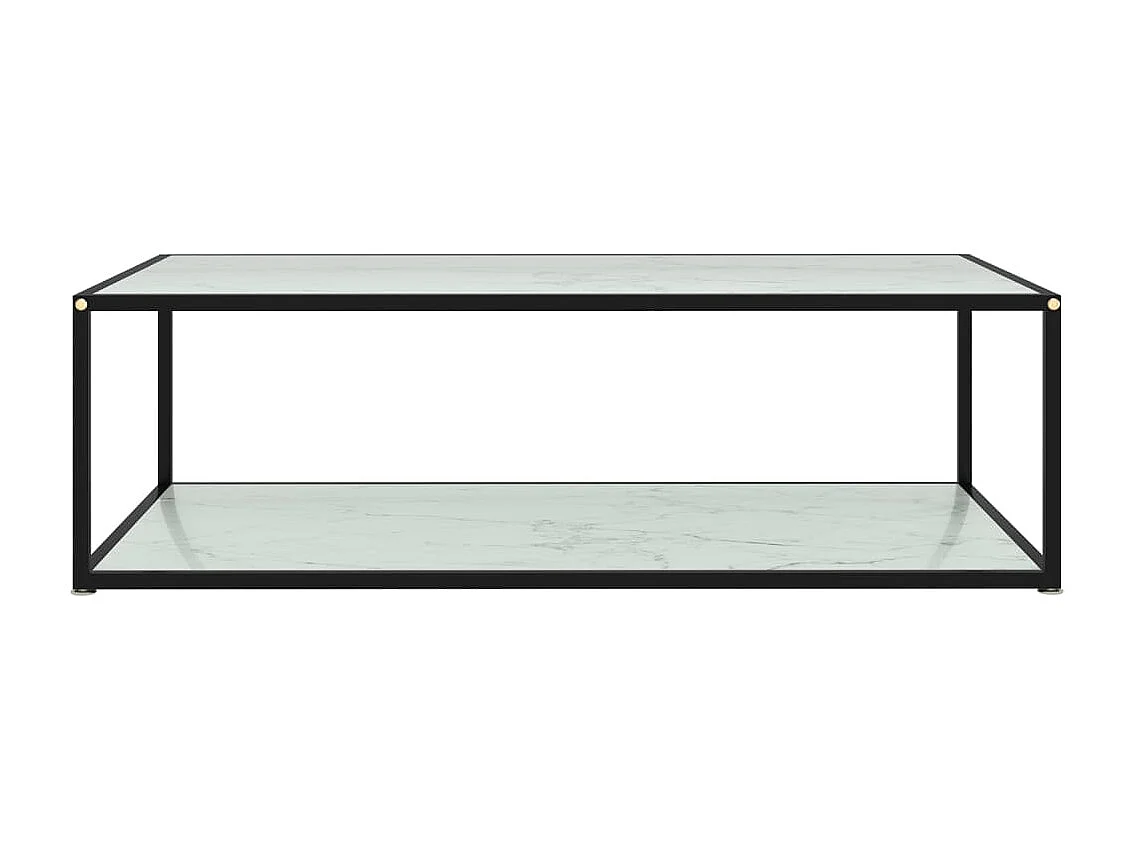 Table basse Blanc 120x60x35 cm Verre trempé